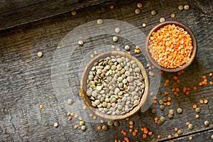 Healthy food, dieting, nutrition concept, vegan protein source. Raw legumes.