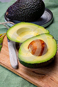 Healthy food, fresh ripe hass avocado from Peru