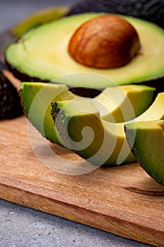 Healthy food, fresh ripe hass avocado from Peru