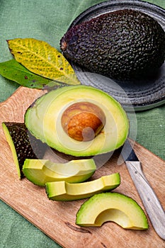 Healthy food, fresh ripe hass avocado from Peru