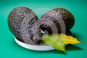 Healthy food, fresh ripe hass avocado from Peru