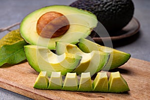 Healthy food, fresh ripe hass avocado from Peru