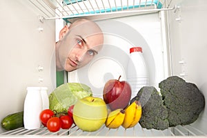 Healthy food in fridge