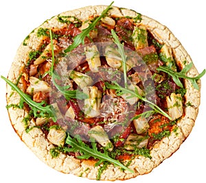 Healthy food, gluten free hawaiian paleo pizza