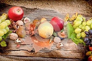 Healthy food, healthy eating - organic fruit autumn harvest