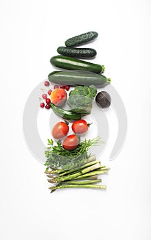 Healthy food, inclufing fruits, vegetables and herbs