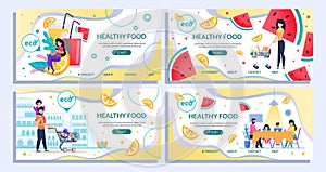 Healthy Food Landing Page Set for Shopping Online