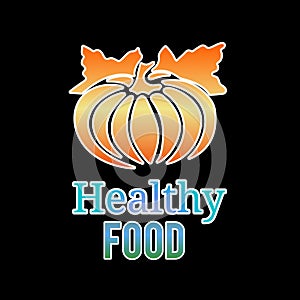 Healthy food And Leaves Vector Logo.
