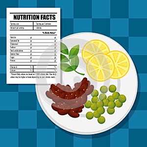 Healthy food with nutritional facts