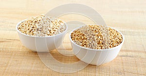 Healthy Food Oats and Steel-cut Oats in Bowls