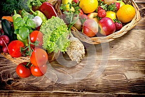 Healthy food, organic fruit and vegetable - healthy eating