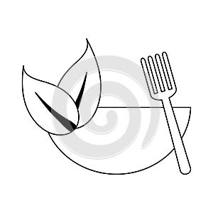 Healthy food salad symbol black and white