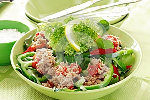 Healthy food, salad with tunny
