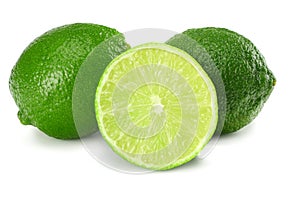 healthy food. sliced lime isolated on white background