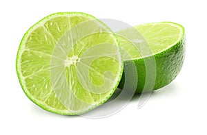 healthy food. sliced lime isolated on white background top view