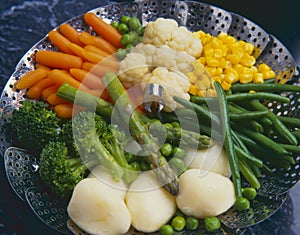 Healthy Food. Steamed vegetables.