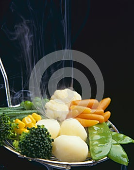 Healthy Food. Steamed vegetables.