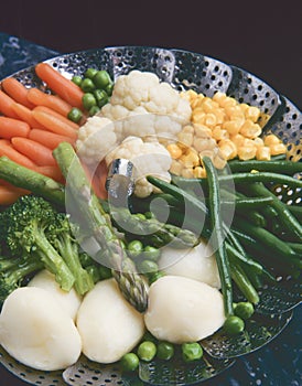 Healthy Food. Steamed vegetables.