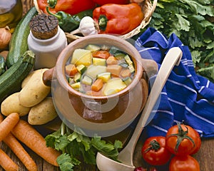 Healthy food. Stewed vegetables.