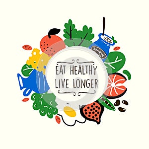 Healthy food vector illustration.