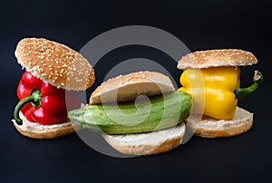 Healthy food, vegan burger.