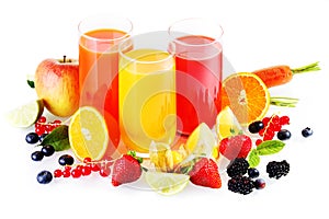 Healthy fresh drinks from fruit and vegetables