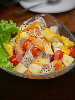 Healthy fresh fruit salad food