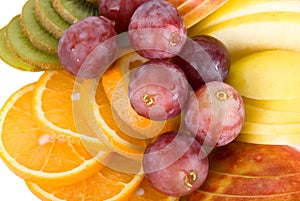 Healthy fresh fruits background