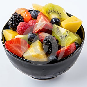 Healthy fresh fruits plate, multivitamins