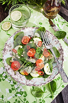 Healthy fresh spring salad
