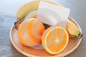 Healthy fruits with oranges and bananas