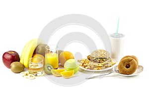 Healthy fruits vs junk foods