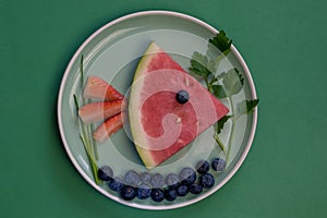 healthy fruity creative breakfast plate for children