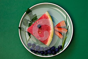 healthy fruity creative breakfast plate for children