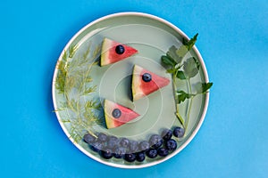 healthy fruity creative breakfast plate for children