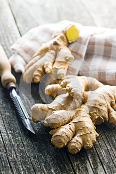 Healthy ginger root.