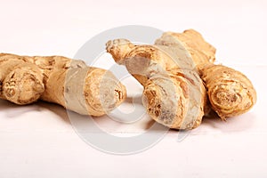 Healthy ginger root. Isolated on white background