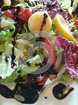 Healthy Gourmet Salad with cheese With Beautiful Background