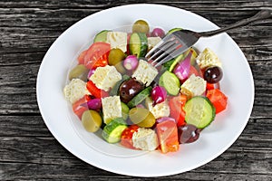 Healthy Greek salad with fresh vegetable
