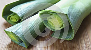 Healthy green foods -  leek - alternative medicine involve balanced diet with vitamns, nutritions and superfoods for human well-