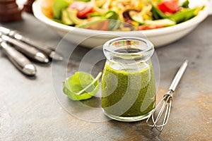 Healthy green goddess salad dressing photo