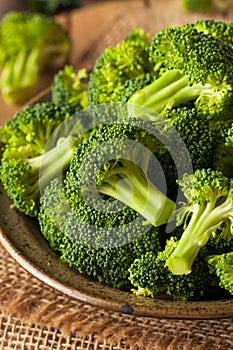 Healthy Green Organic Raw Broccoli Florets