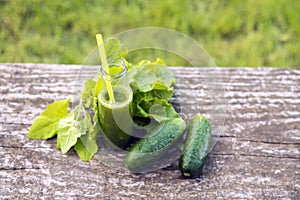 Healthy green smoothie with spinach
