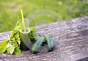 Healthy green smoothie with spinach