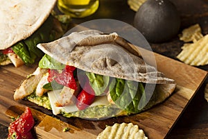 Healthy Grilled Chicken Pesto Flatbread