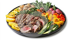 Healthy Grilled Steak Entree with Roasted Vegetables