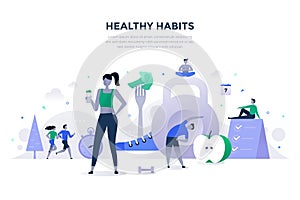 Healthy Habits Flat Concept photo