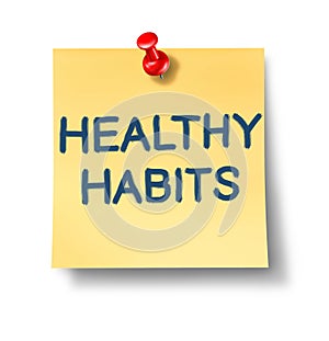 Healthy habits office notes photo