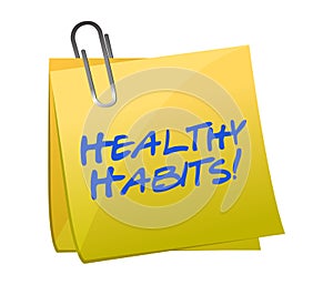 Healthy habits post it photo