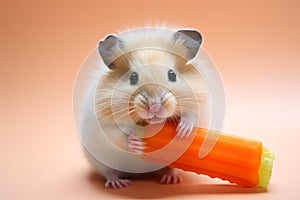 Healthy hamster delight: munching on fresh carrot